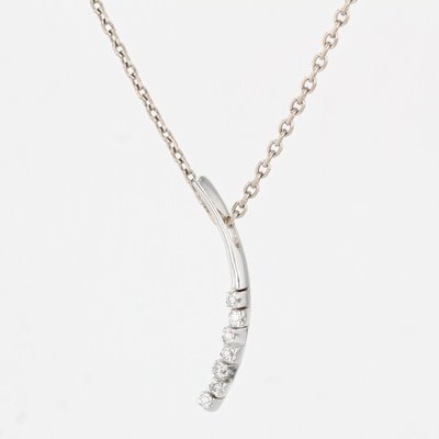 Modern Pendant in 18 Karat White Gold with Diamonds Line-OLU-1315773