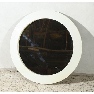 Modern Plastic Round Mirror with Flared Frame-RAQ-695891