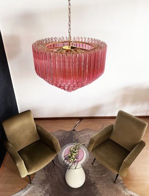 Modern Quadriedri Murano Glass Chandelier with 265 Amber Prisms and Gold Frame, 1982-FHZ-971541