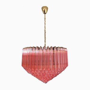 Modern Quadriedri Murano Glass Chandelier with 265 Amber Prisms and Gold Frame, 1982-FHZ-971541