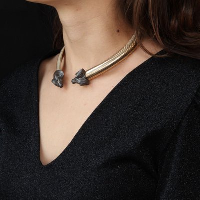 Modern Ram Tubogas Vermeil Necklace-OLU-1144615