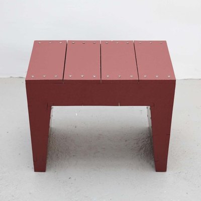 Modern Red Lacquered Rational Wood Stool by Dom Hans-WM-1310589