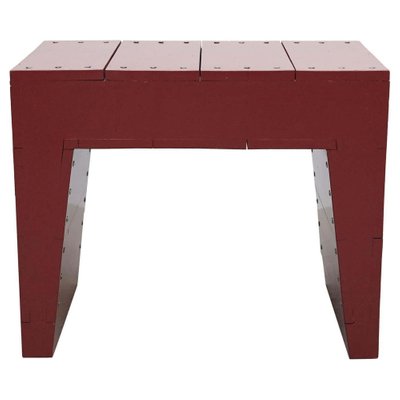 Modern Red Lacquered Rational Wood Stool by Dom Hans-WM-1310589