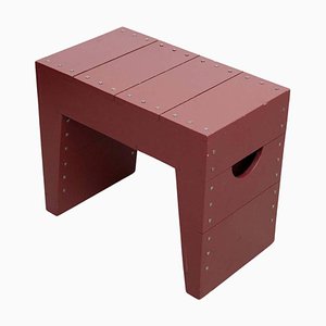 Modern Red Lacquered Rational Wood Stool by Dom Hans-WM-1310589