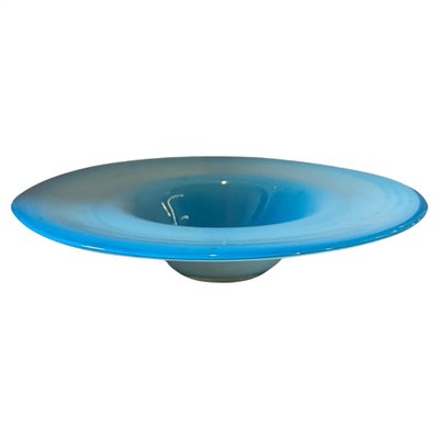 Modern Round Turquoise and White Murano Glass Centerpiece from Venini, 1980s-NMK-1726158