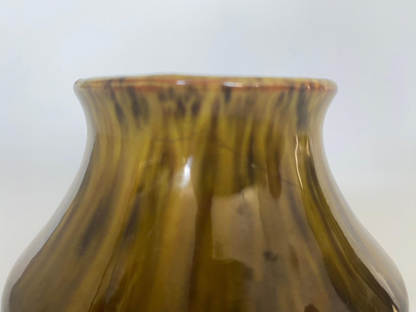 Modern Scandinavian Black and Olive Glazed Ceramic Vase from Nittsjö Keramik, 1960s