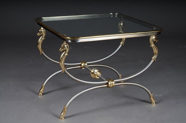 Modern Side Table in Chrome and Brass-FLW-1416835