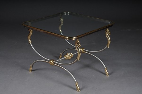 Modern Side Table in Chrome and Brass-FLW-1416835