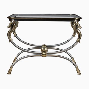 Modern Side Table in Chrome and Brass-FLW-1416835