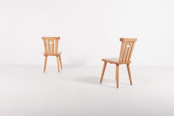 Modern Swedish Pine Dining Set, 1960s, Set of 7-KMC-956871