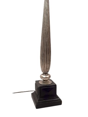 Modern Table Lamp in Iron and Wood on Silver-TCS-1225707