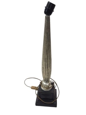 Modern Table Lamp in Iron and Wood on Silver-TCS-1225707