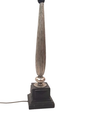 Modern Table Lamp in Iron and Wood on Silver-TCS-1225707