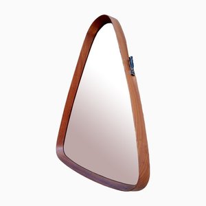 Modern Triangular Teak Mirror by Franco Campo and Carlo Graffi, Italy, 1950s-PUG-1453065