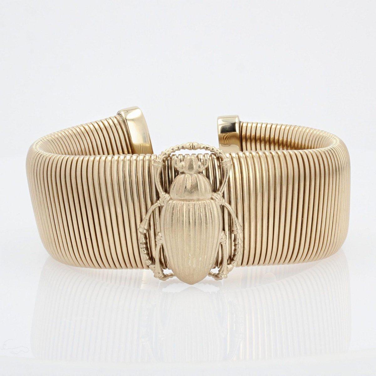 Modern Vermeil Scarab Beetle Bracelet