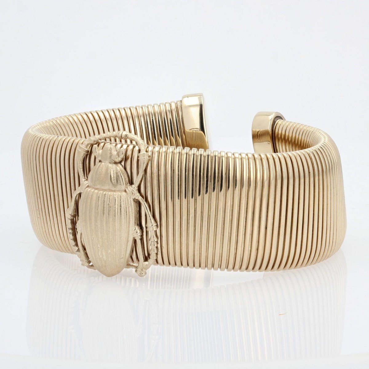 Modern Vermeil Scarab Beetle Bracelet