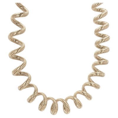 Modern Vermeil Spiral Tubogas Necklace-OLU-1144609