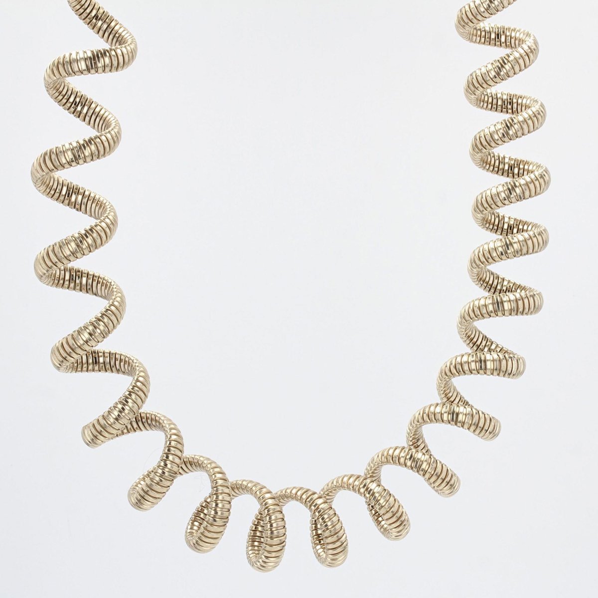 Modern Vermeil Spiral Tubogas Necklace