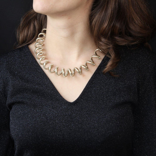 Modern Vermeil Spiral Tubogas Necklace