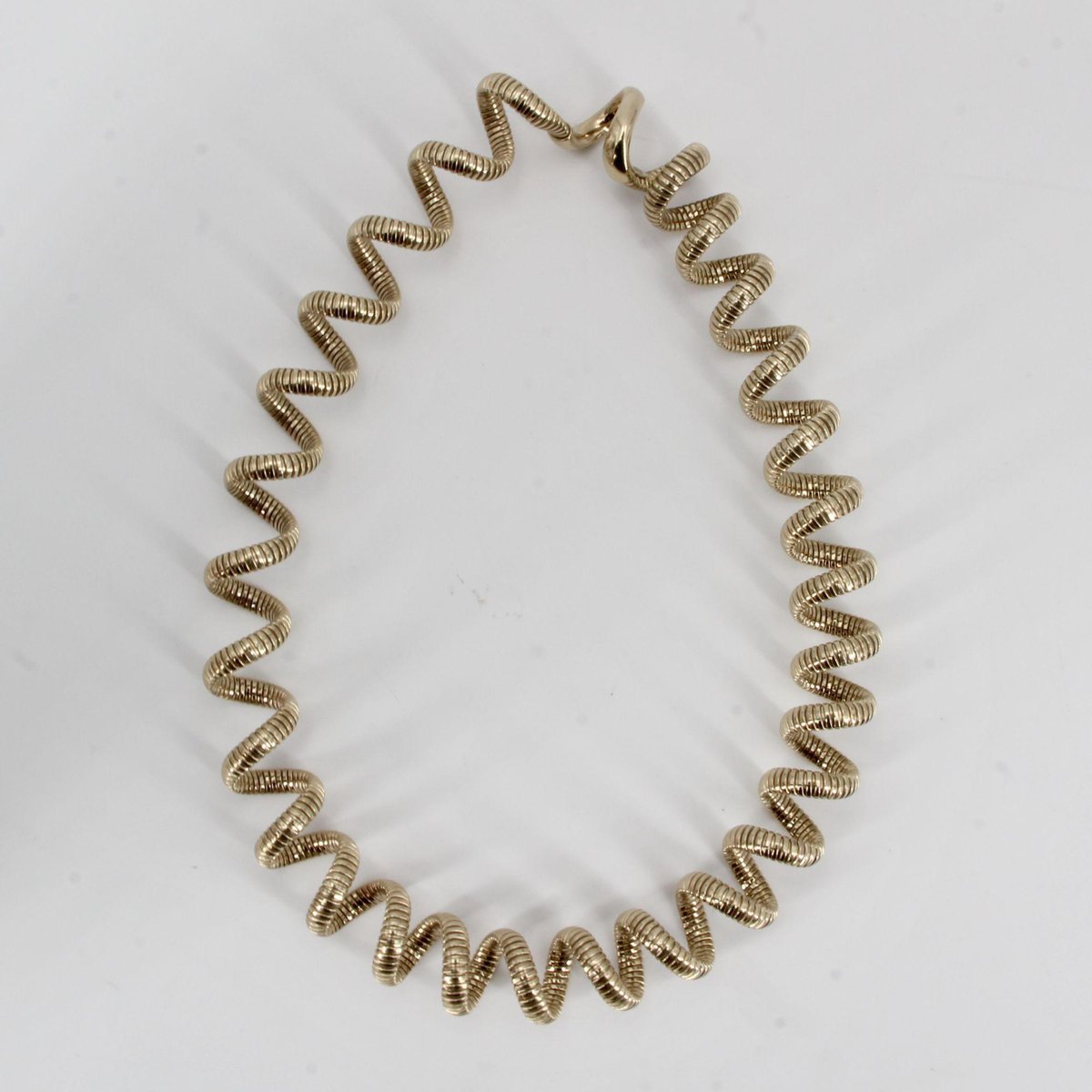 Modern Vermeil Spiral Tubogas Necklace