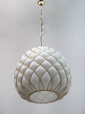 Modern White & Brass Pendant Lamp from Fontana Arte, 1990-FER-1440882