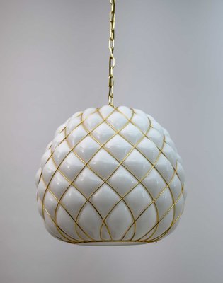 Modern White & Brass Pendant Lamp from Fontana Arte, 1990-FER-1440882