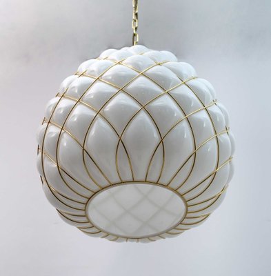 Modern White & Brass Pendant Lamp from Fontana Arte, 1990-FER-1440882