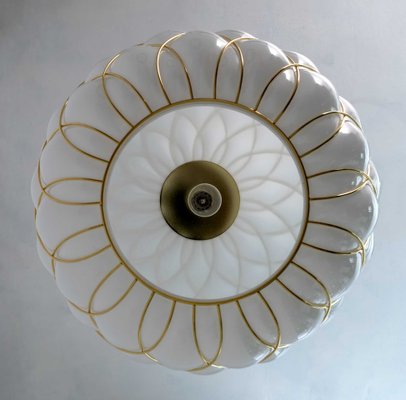 Modern White & Brass Pendant Lamp from Fontana Arte, 1990-FER-1440882