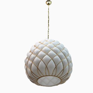 Modern White & Brass Pendant Lamp from Fontana Arte, 1990-FER-1440882