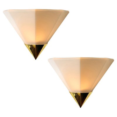 Modern White Glass Wall Lamps from Glashütte Limburg, 1970-VDW-1162597