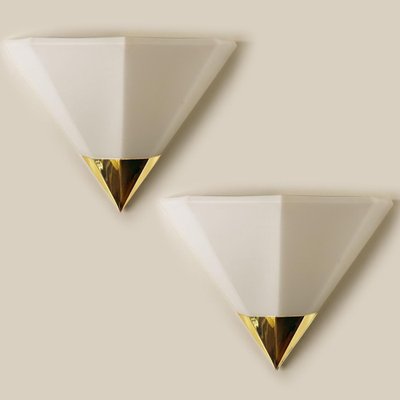 Modern White Glass Wall Lamps from Glashütte Limburg, 1970-VDW-1162597