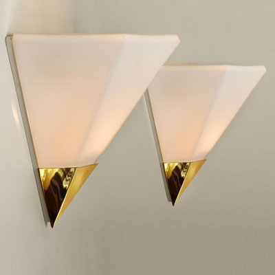 Modern White Glass Wall Lamps from Glashütte Limburg, 1970-VDW-1162597