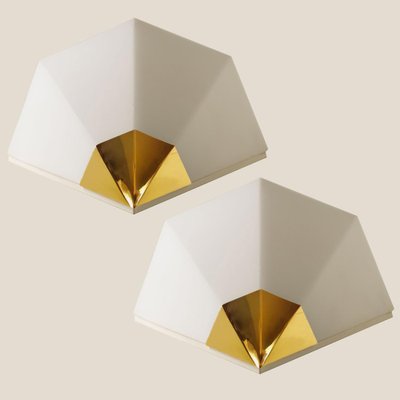 Modern White Glass Wall Lamps from Glashütte Limburg, 1970-VDW-1162597