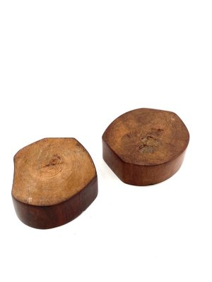 Modern Wood Ashtrays, France, 1970s, Set of 2-TXN-1820121