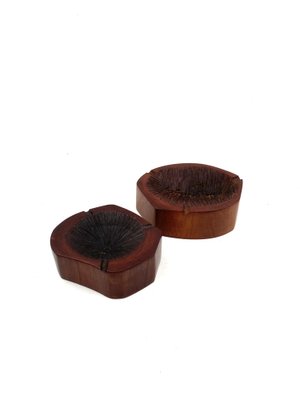 Modern Wood Ashtrays, France, 1970s, Set of 2-TXN-1820121