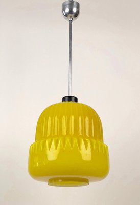 Modern Yellow Glass Globe Pendant Lamp, 1960s-BAF-763368