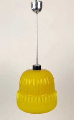 Modern Yellow Glass Globe Pendant Lamp, 1960s-BAF-763368