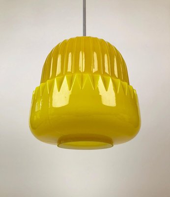 Modern Yellow Glass Globe Pendant Lamp, 1960s-BAF-763368