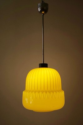 Modern Yellow Glass Globe Pendant Lamp, 1960s-BAF-763368