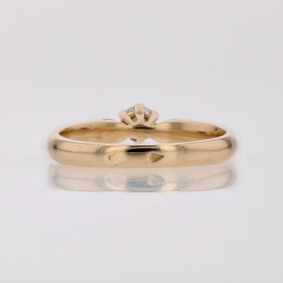 Modern18 Karat Yellow Gold Solitaire Ring with Diamond-OLU-1804874