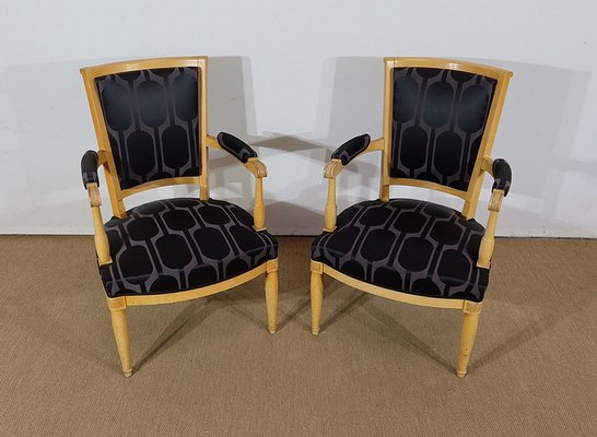 Modernism Solid Sycamore Armchairs, 1940s, Set of 2-RVK-1313009