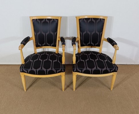 Modernism Solid Sycamore Armchairs, 1940s, Set of 2-RVK-1313009