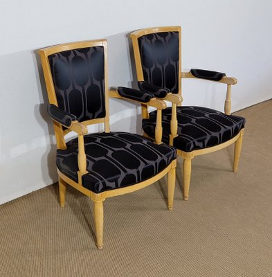 Modernism Solid Sycamore Armchairs, 1940s, Set of 2-RVK-1313009