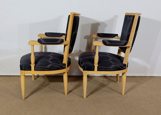 Modernism Solid Sycamore Armchairs, 1940s, Set of 2-RVK-1313009