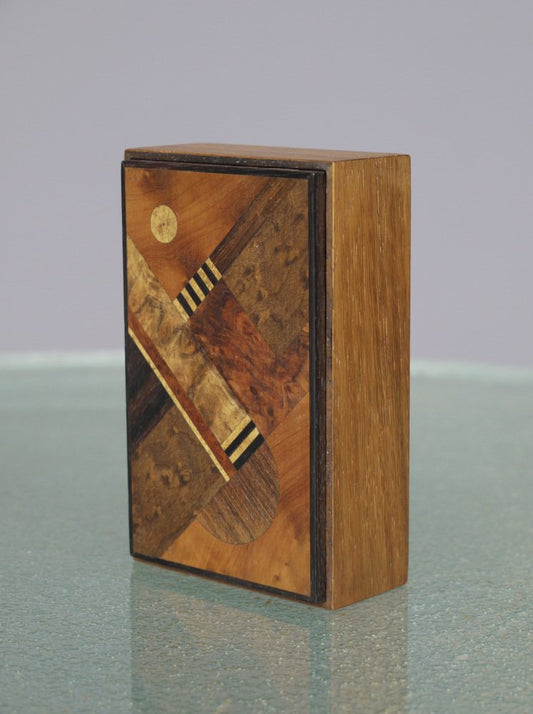 Modernist Abstract Wooden Lidded Box, Germany, 1930s