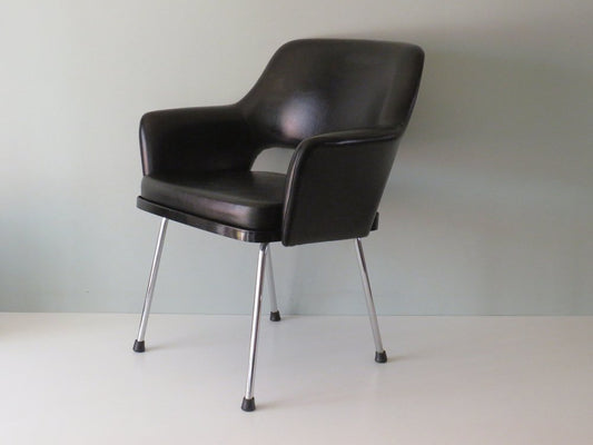 Modernist Armchair in Chrome and Skai, Belgium, 1960s