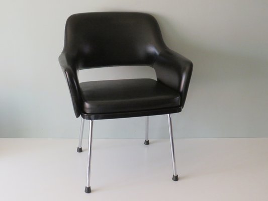 Modernist Armchair in Chrome and Skai, Belgium, 1960s-UKG-1283134