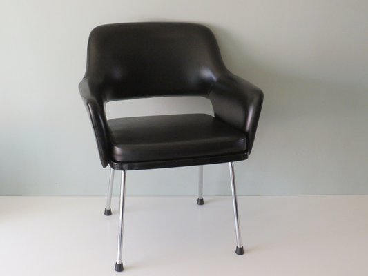 Modernist Armchair in Chrome and Skai, Belgium, 1960s-UKG-1283134