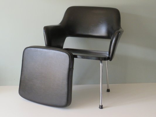 Modernist Armchair in Chrome and Skai, Belgium, 1960s-UKG-1283134