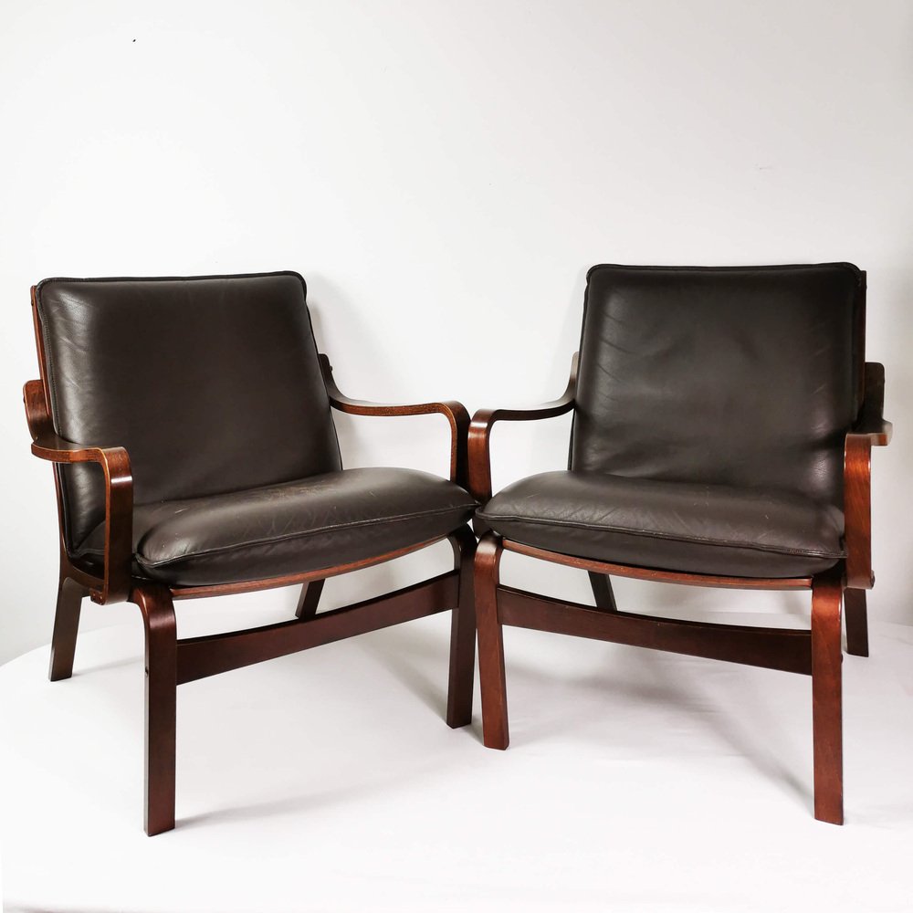 Modernist Armchairs from Skippers Mobler, Denmark, 1970s, Set of 2